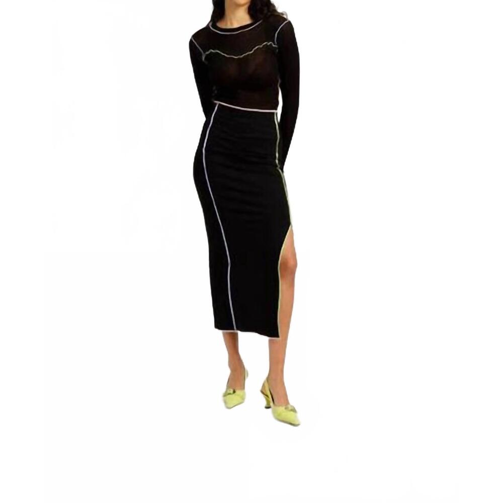 NEW ELIZA FAULKNER renata midi skirt in black